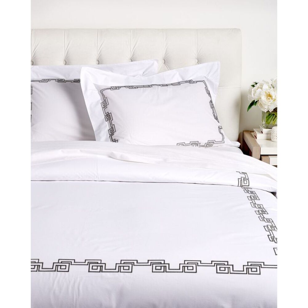 Dea Italian Linens Greek Embroidered Duvet Set